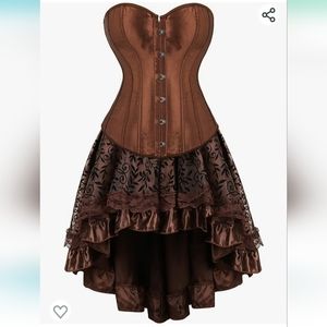 NWT Steampunk corset 2 piece Gothic set costume cosplay